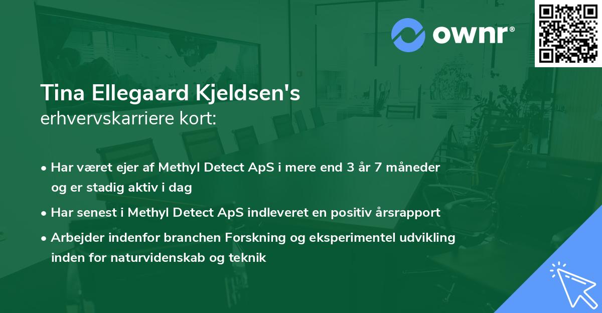 Tina Ellegaard Kjeldsen's erhvervskarriere kort