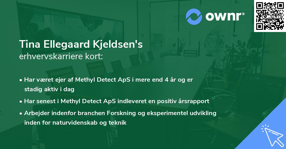 Tina Ellegaard Kjeldsen's erhvervskarriere kort