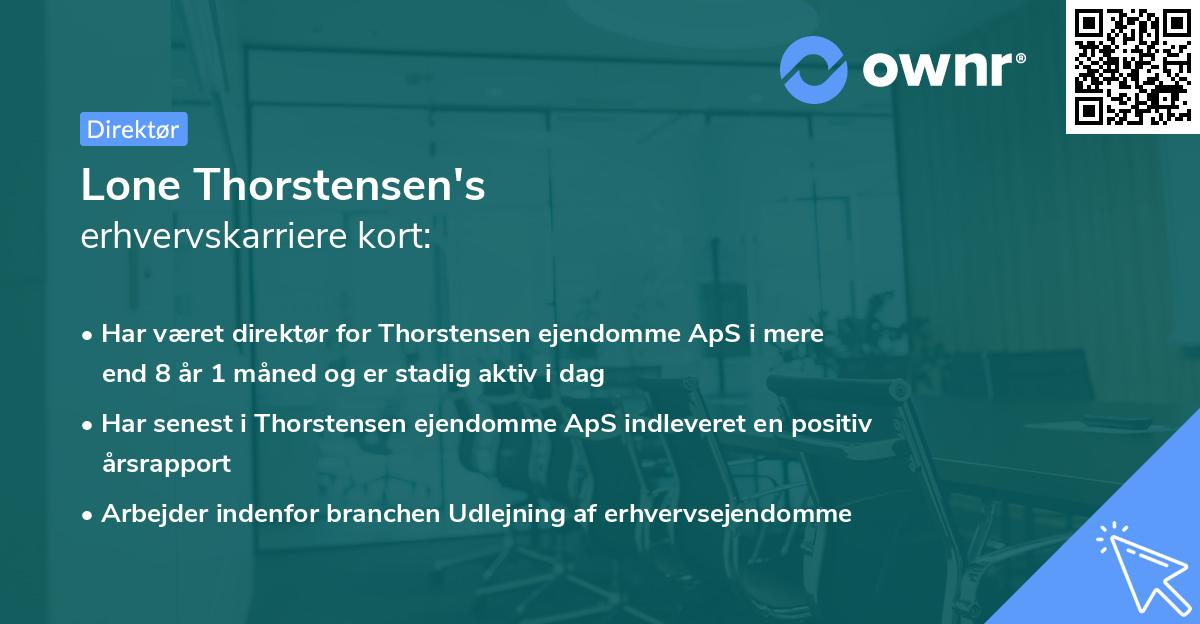 Lone Thorstensen's erhvervskarriere kort
