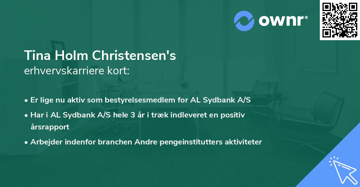Tina Holm Christensen's erhvervskarriere kort