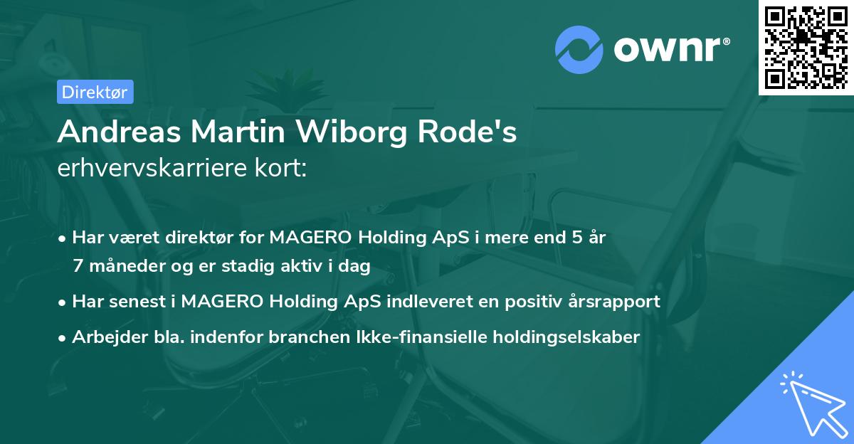 Andreas Martin Wiborg Rode's erhvervskarriere kort
