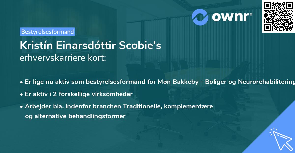 Kristín Einarsdóttir Scobie's erhvervskarriere kort