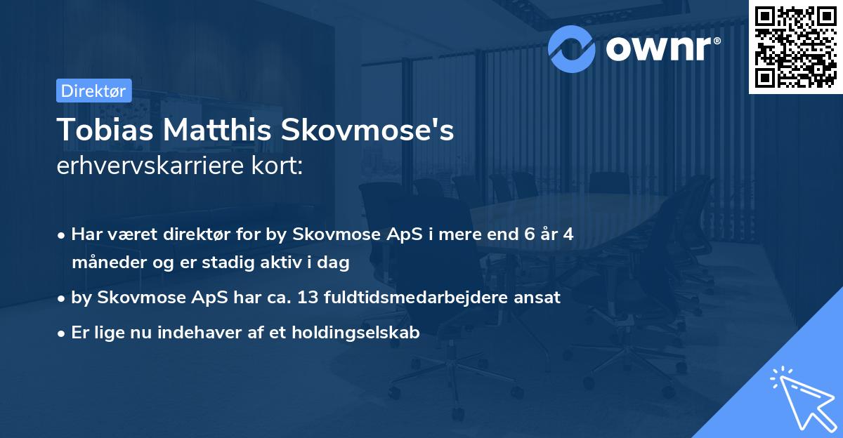 Tobias Matthis Skovmose's erhvervskarriere kort