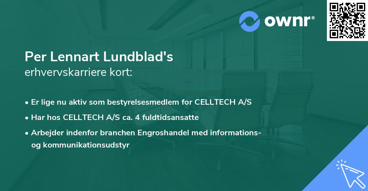 Per Lennart Lundblad's erhvervskarriere kort