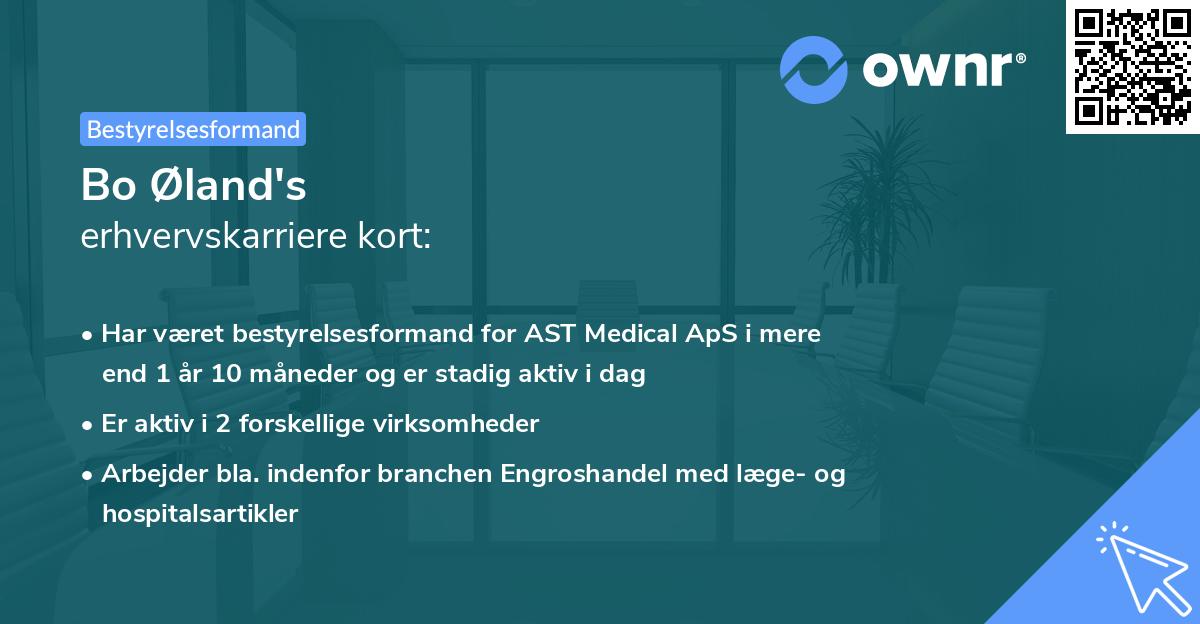 Bo Øland's erhvervskarriere kort