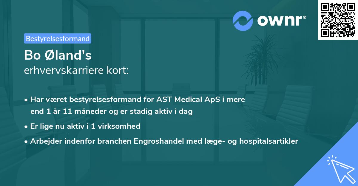 Bo Øland's erhvervskarriere kort