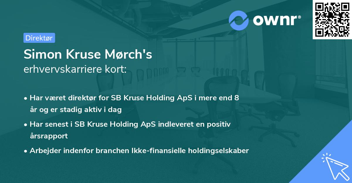 Simon Kruse Mørch's erhvervskarriere kort