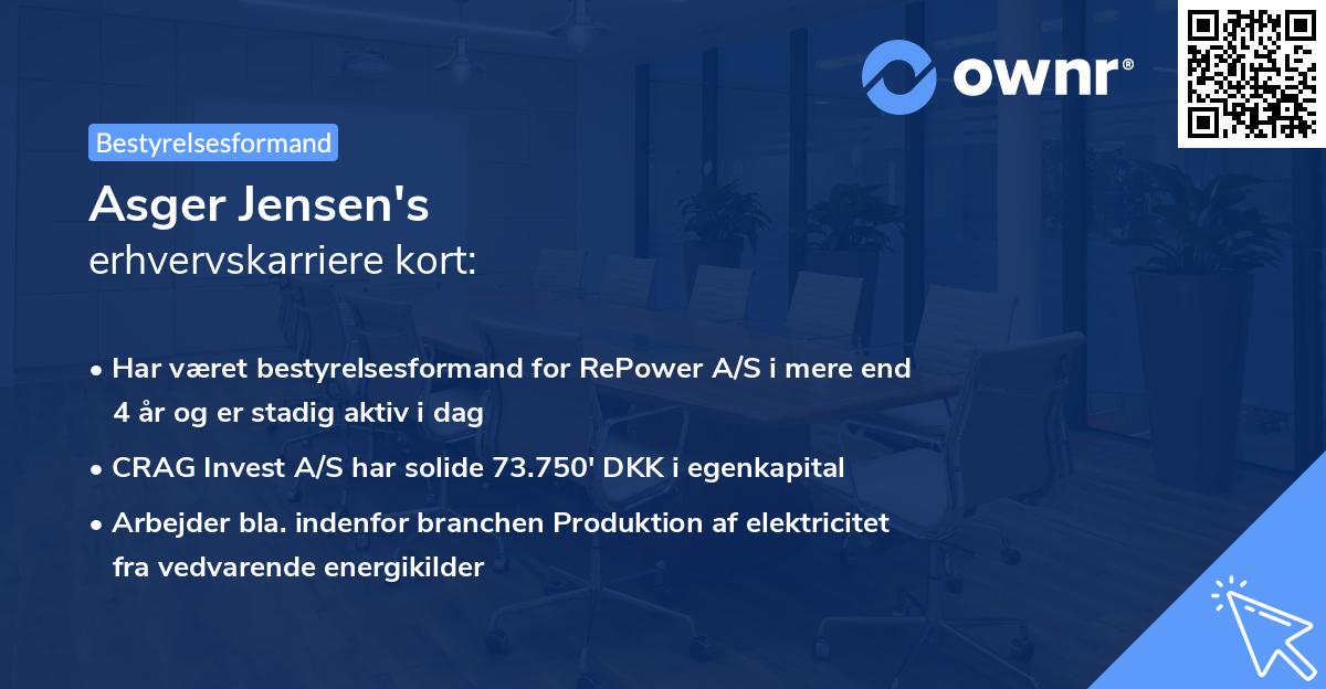 Asger Jensen's erhvervskarriere kort
