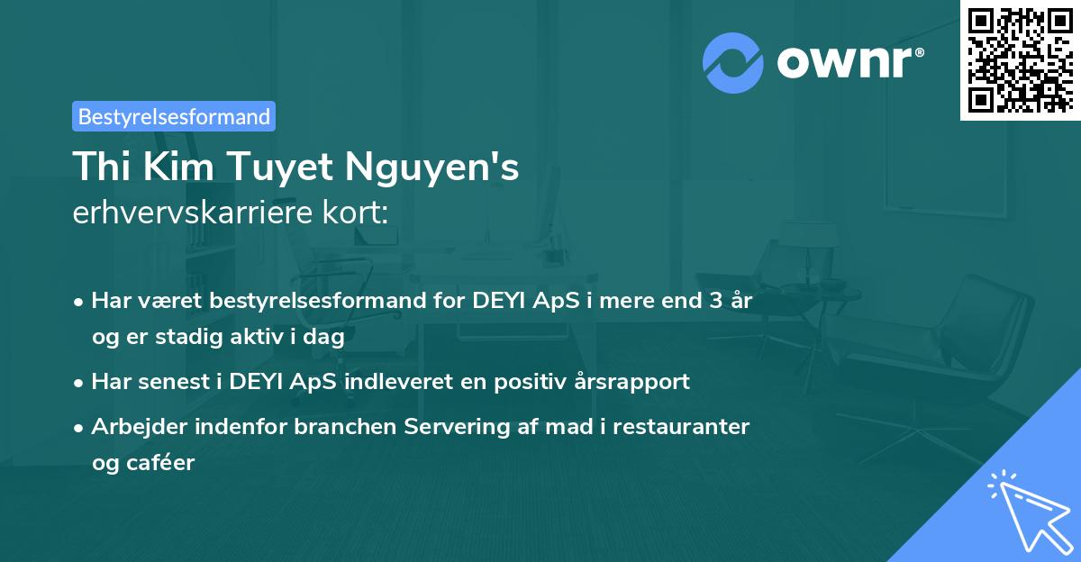 Thi Kim Tuyet Nguyen's erhvervskarriere kort