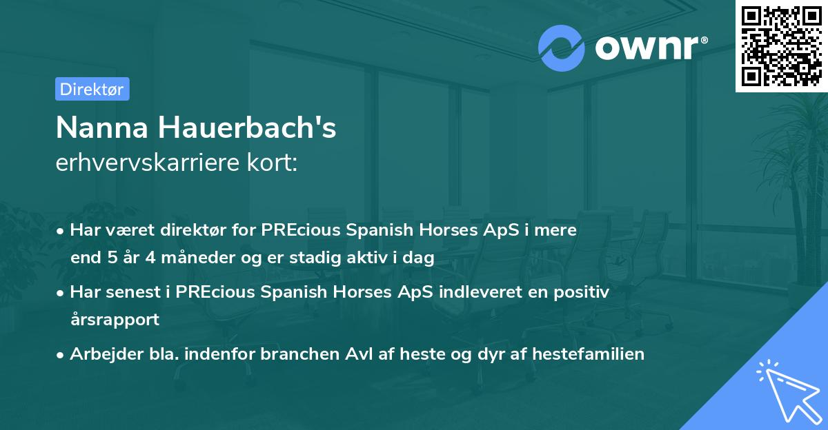 Nanna Hauerbach's erhvervskarriere kort