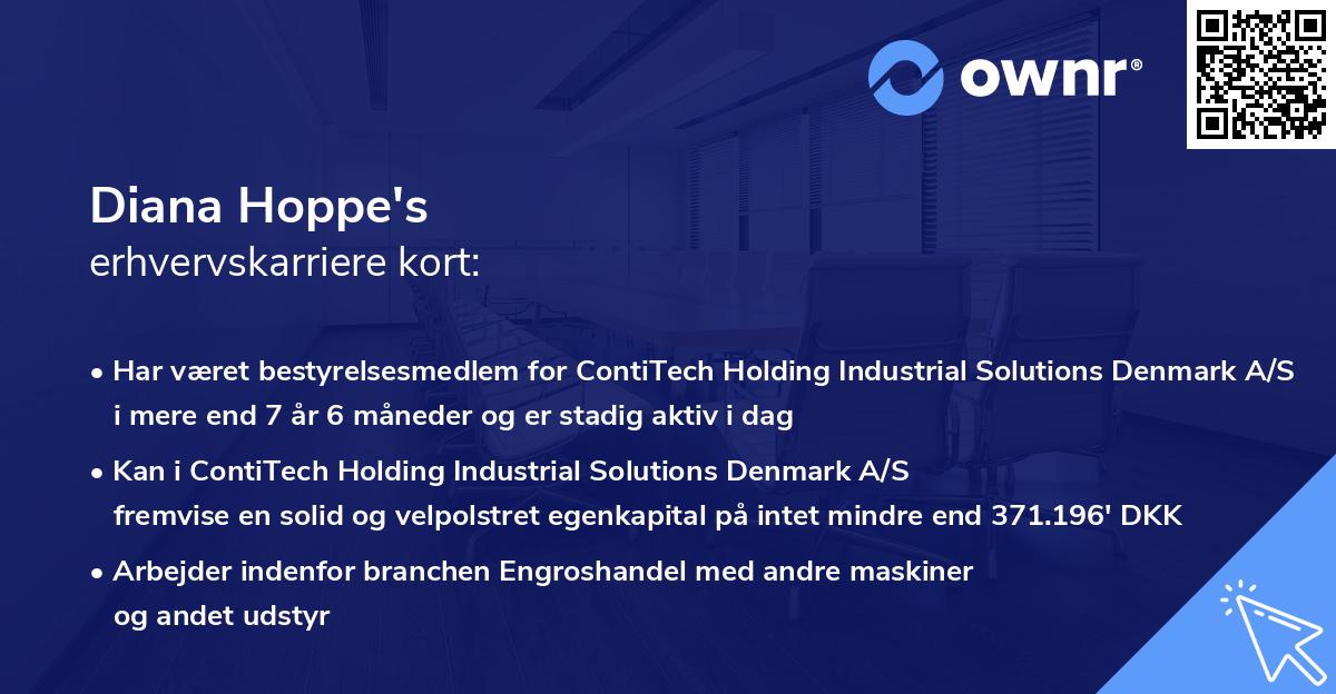 Diana Hoppe's erhvervskarriere kort