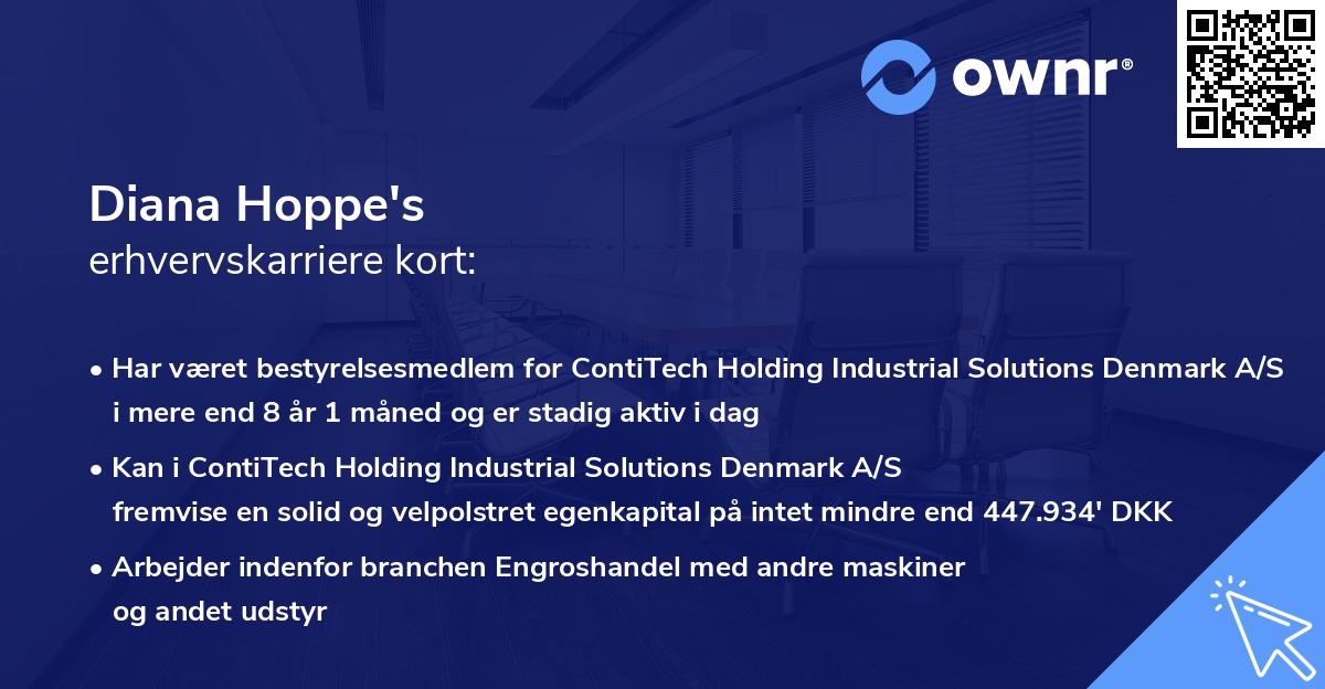 Diana Hoppe's erhvervskarriere kort