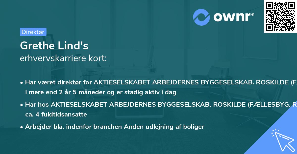 Grethe Lind's erhvervskarriere kort