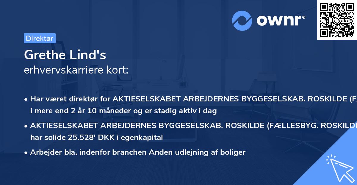 Grethe Lind's erhvervskarriere kort