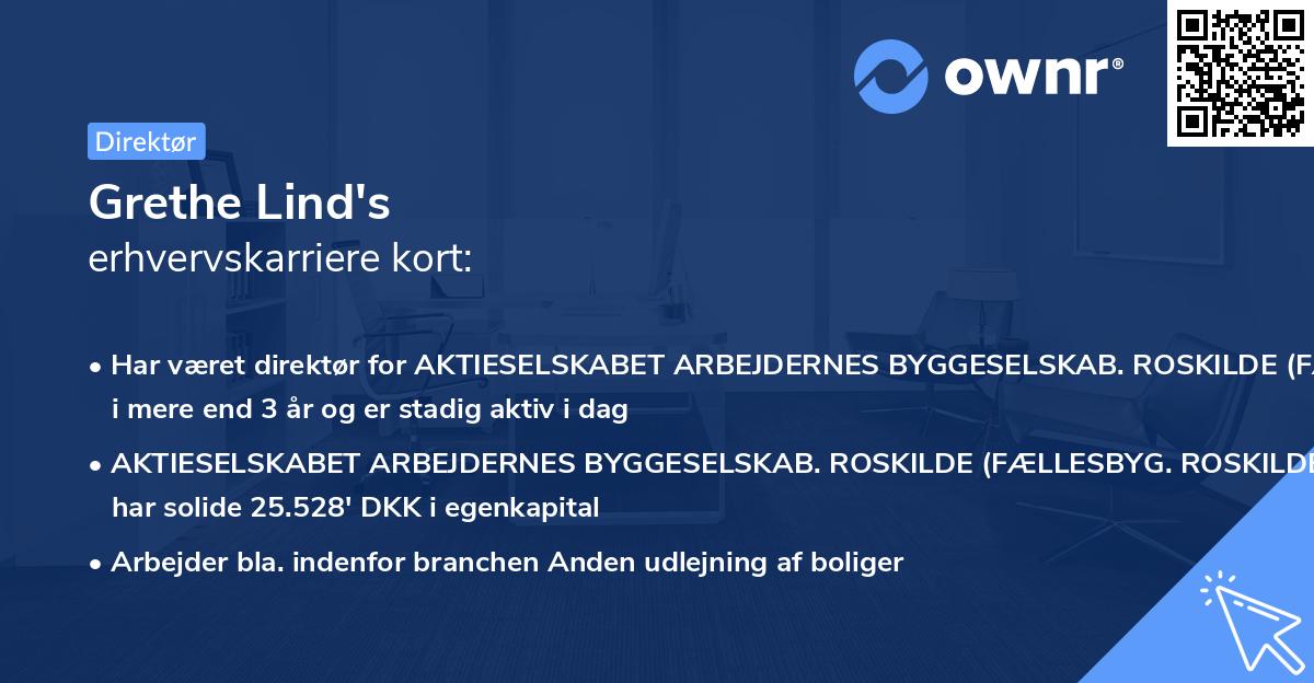 Grethe Lind's erhvervskarriere kort