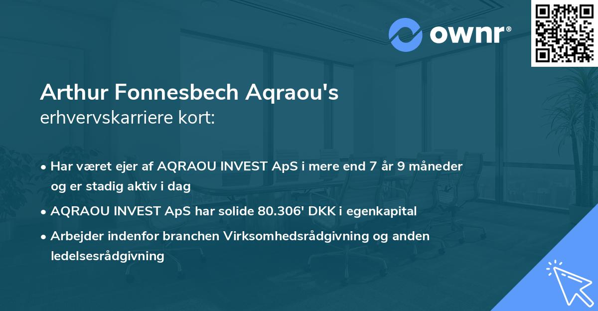 Arthur Fonnesbech Aqraou's erhvervskarriere kort