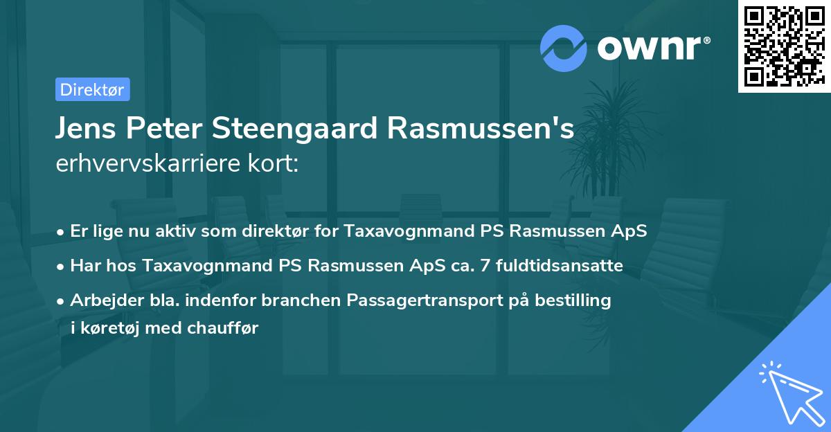 Jens Peter Steengaard Rasmussen's erhvervskarriere kort