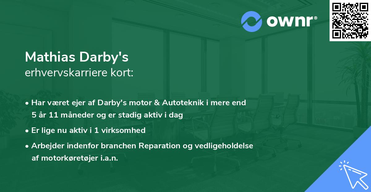 Mathias Darby's erhvervskarriere kort