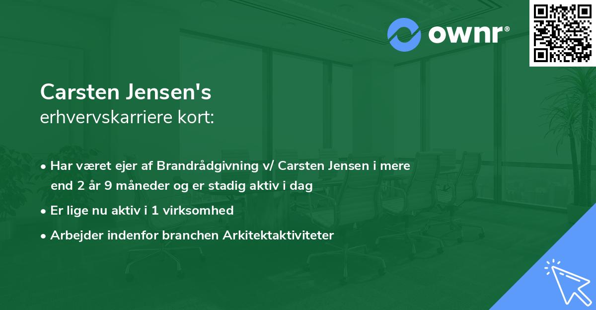 Carsten Jensen's erhvervskarriere kort