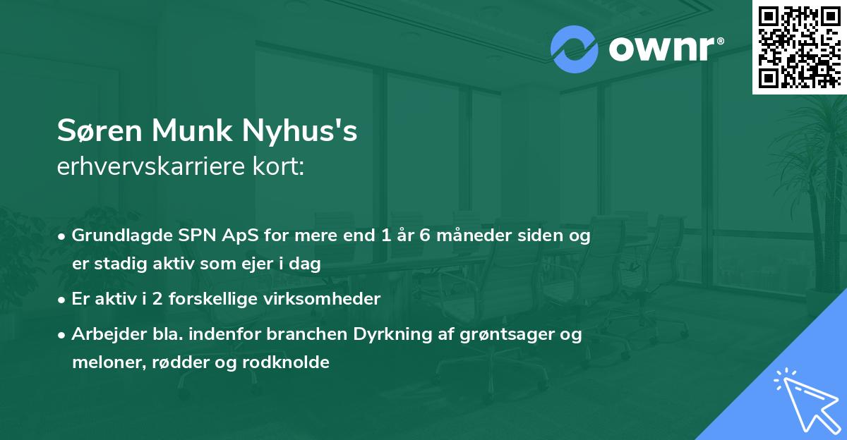 Søren Munk Nyhus's erhvervskarriere kort