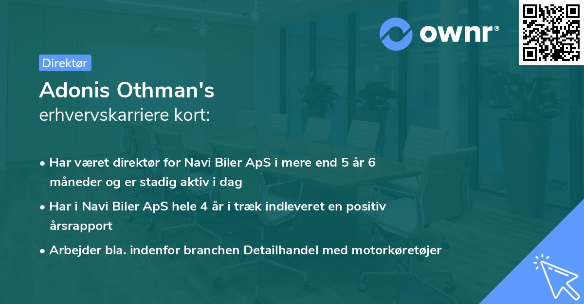 Adonis Othman's erhvervskarriere kort