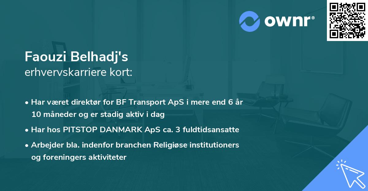 Faouzi Belhadj's erhvervskarriere kort