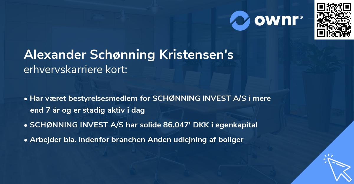 Alexander Schønning Kristensen's erhvervskarriere kort