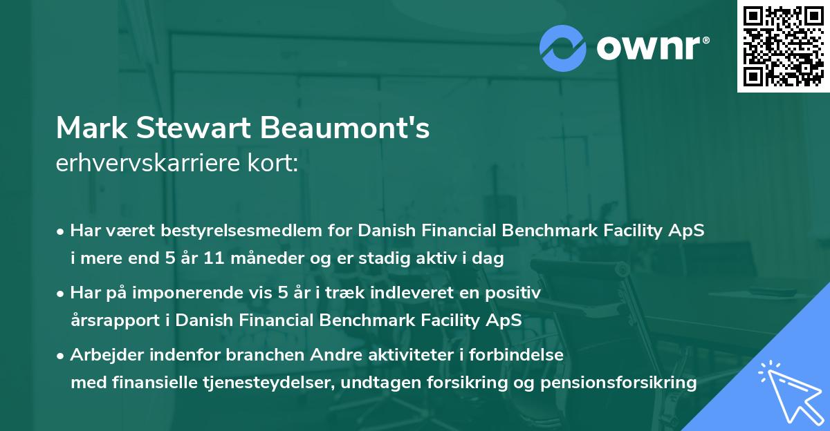 Mark Stewart Beaumont's erhvervskarriere kort
