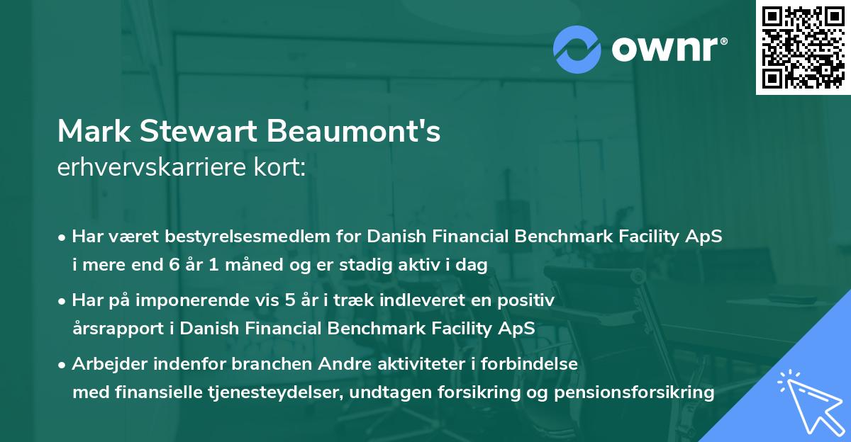 Mark Stewart Beaumont's erhvervskarriere kort