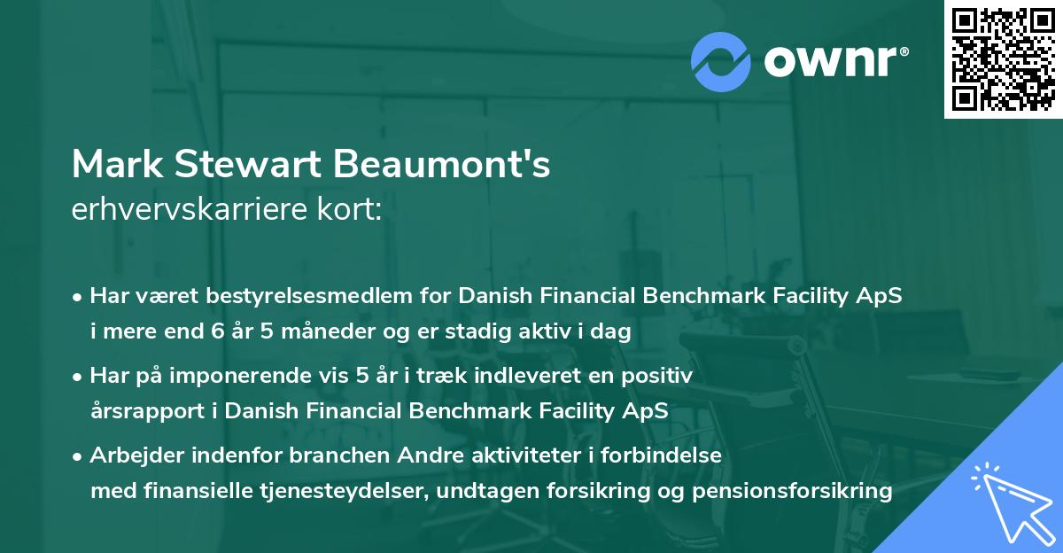 Mark Stewart Beaumont's erhvervskarriere kort
