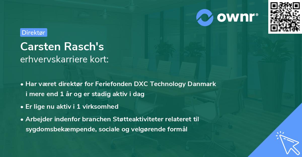 Carsten Rasch's erhvervskarriere kort
