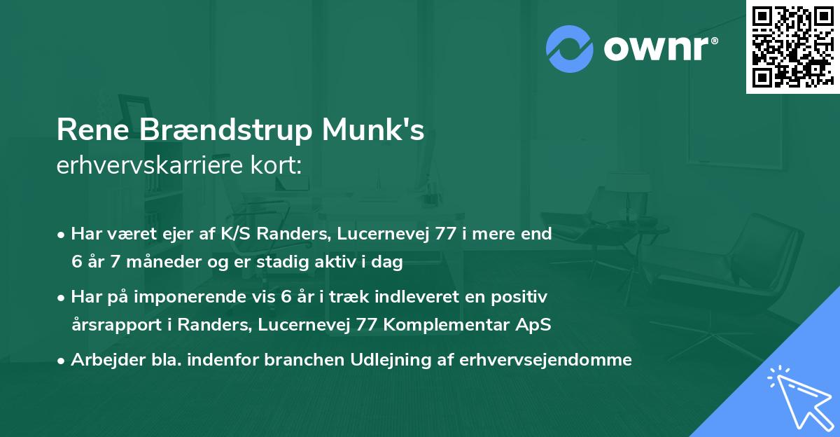 Rene Brændstrup Munk's erhvervskarriere kort