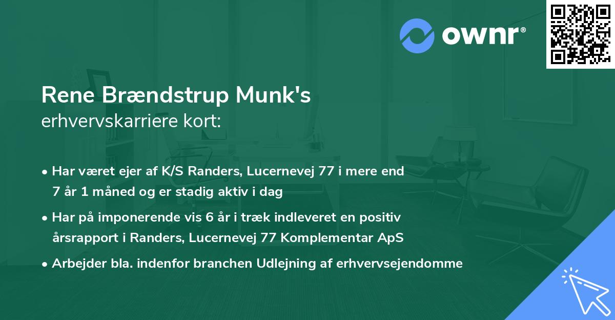 Rene Brændstrup Munk's erhvervskarriere kort
