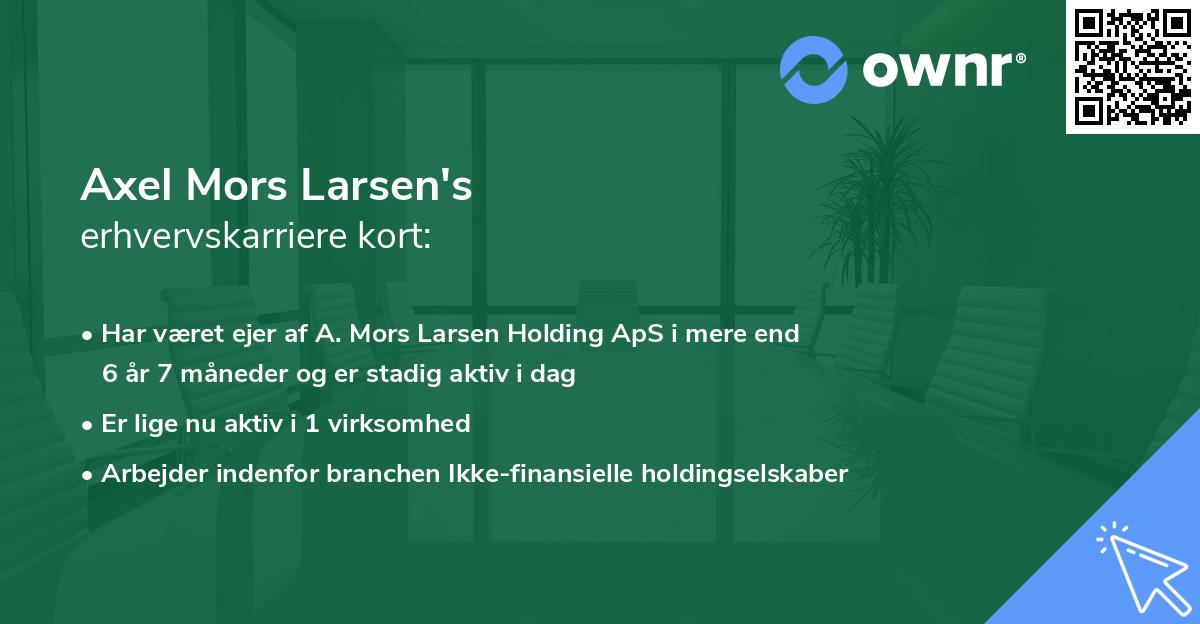 Axel Mors Larsen's erhvervskarriere kort