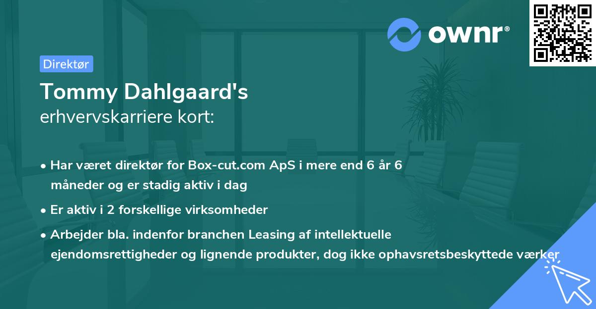 Tommy Dahlgaard's erhvervskarriere kort