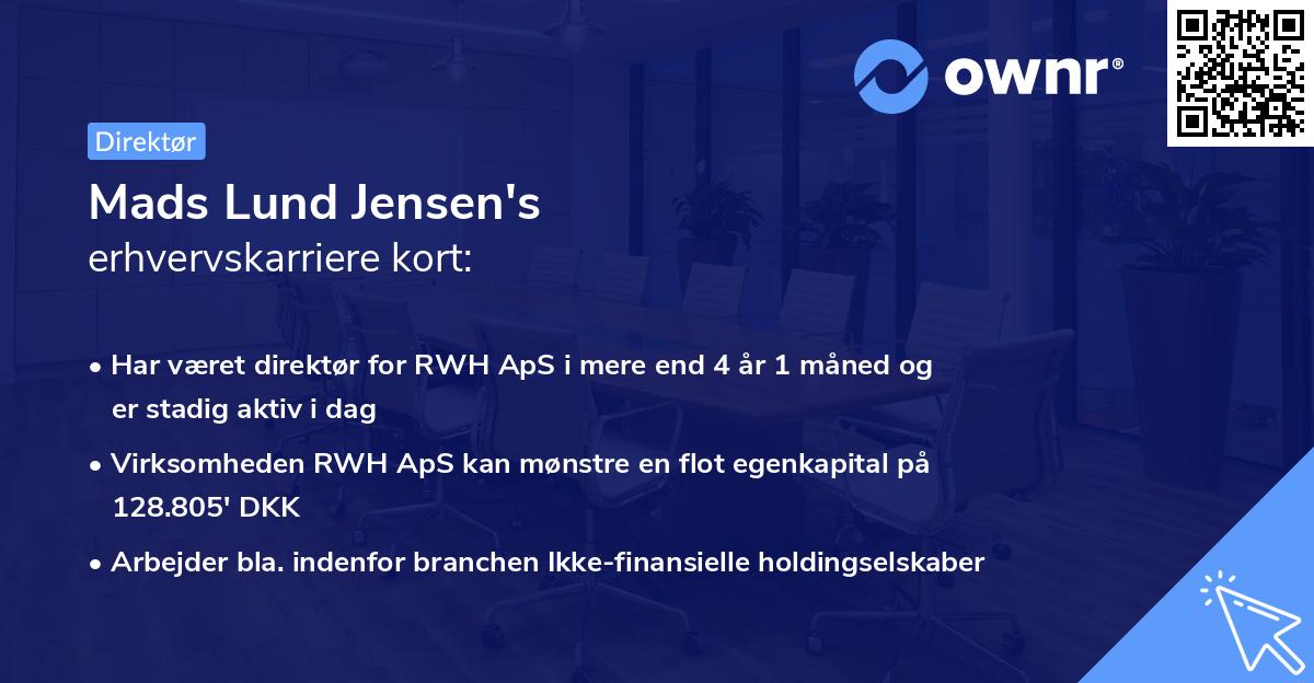 Mads Lund Jensen's erhvervskarriere kort