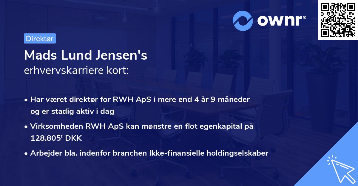 Mads Lund Jensen's erhvervskarriere kort