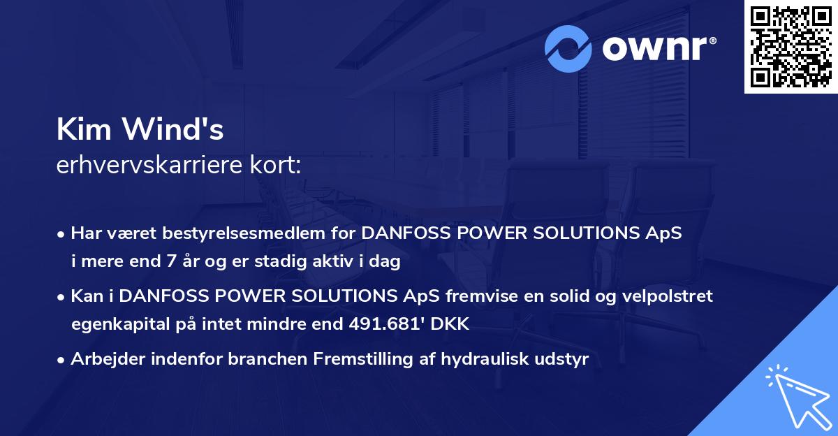 Kim Wind's erhvervskarriere kort