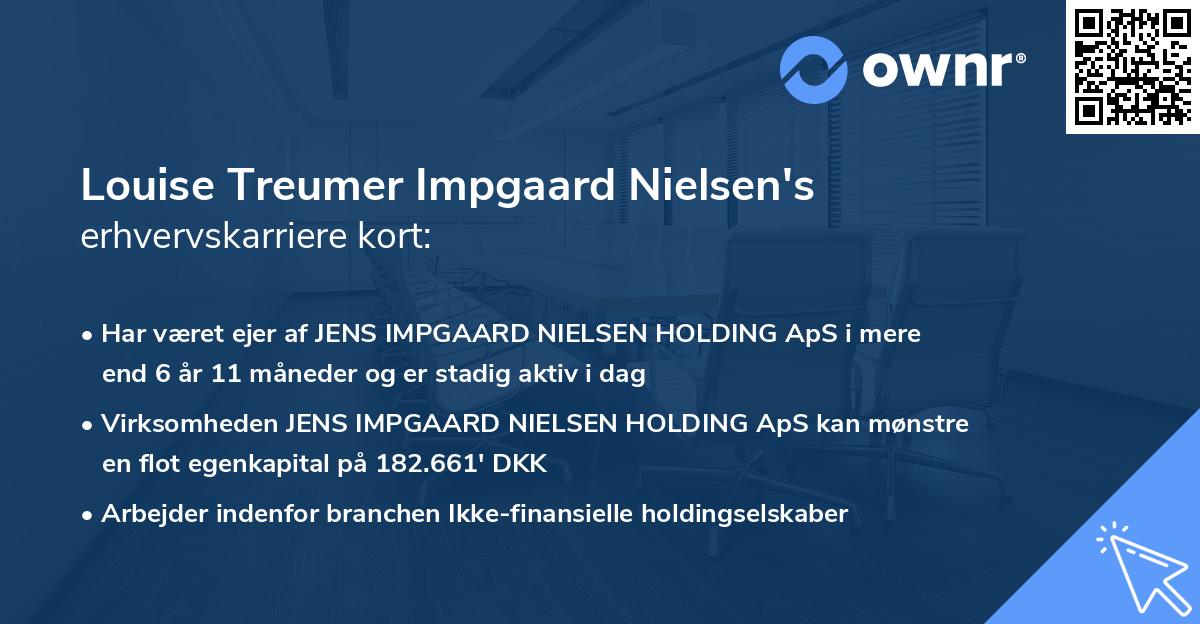 Louise Treumer Impgaard Nielsen's erhvervskarriere kort