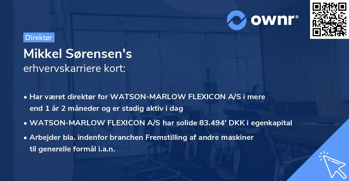 Mikkel Sørensen's erhvervskarriere kort