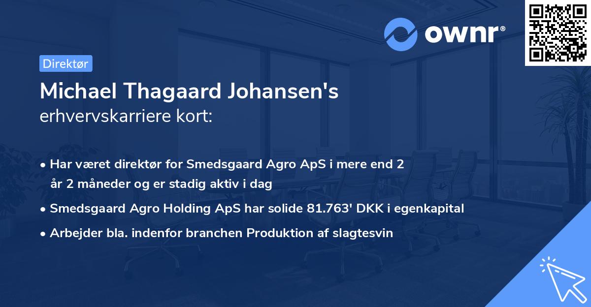 Michael Thagaard Johansen's erhvervskarriere kort
