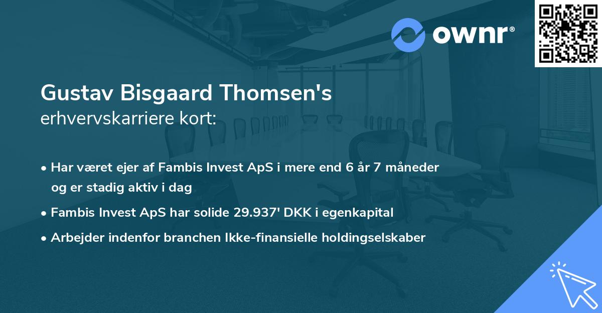Gustav Bisgaard Thomsen's erhvervskarriere kort