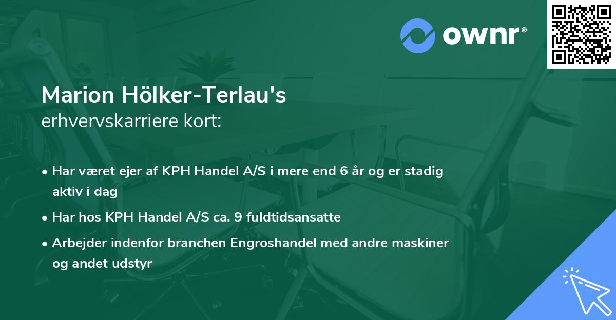 Marion Hölker-Terlau's erhvervskarriere kort