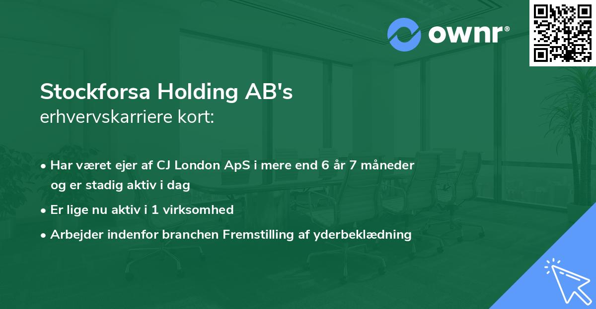Stockforsa Holding AB's erhvervskarriere kort