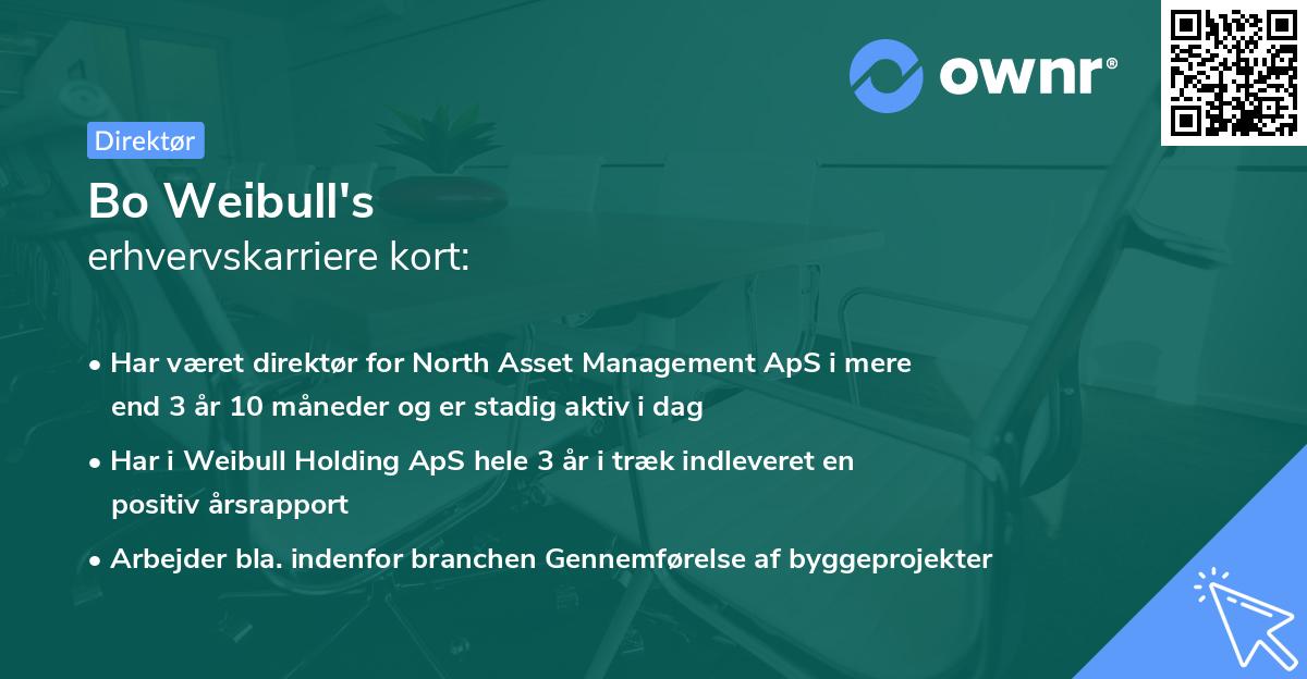 Bo Weibull's erhvervskarriere kort