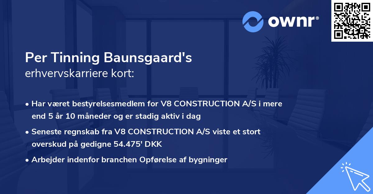 Per Tinning Baunsgaard's erhvervskarriere kort