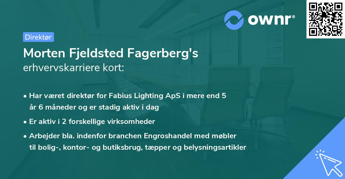Morten Fjeldsted Fagerberg's erhvervskarriere kort