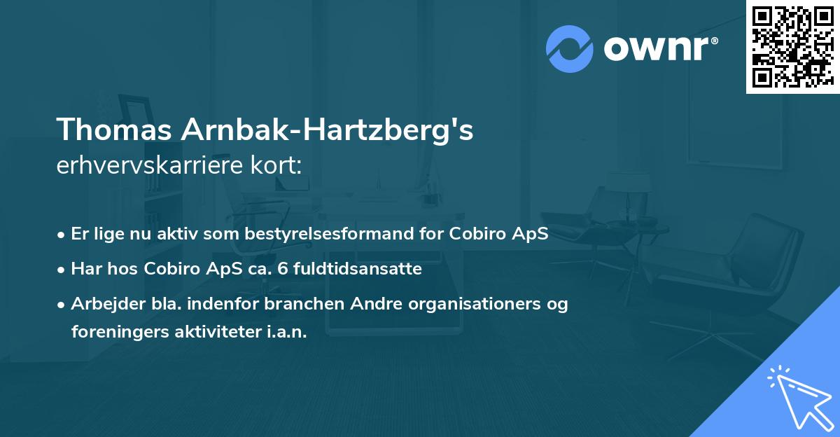 Thomas Arnbak-Hartzberg's erhvervskarriere kort