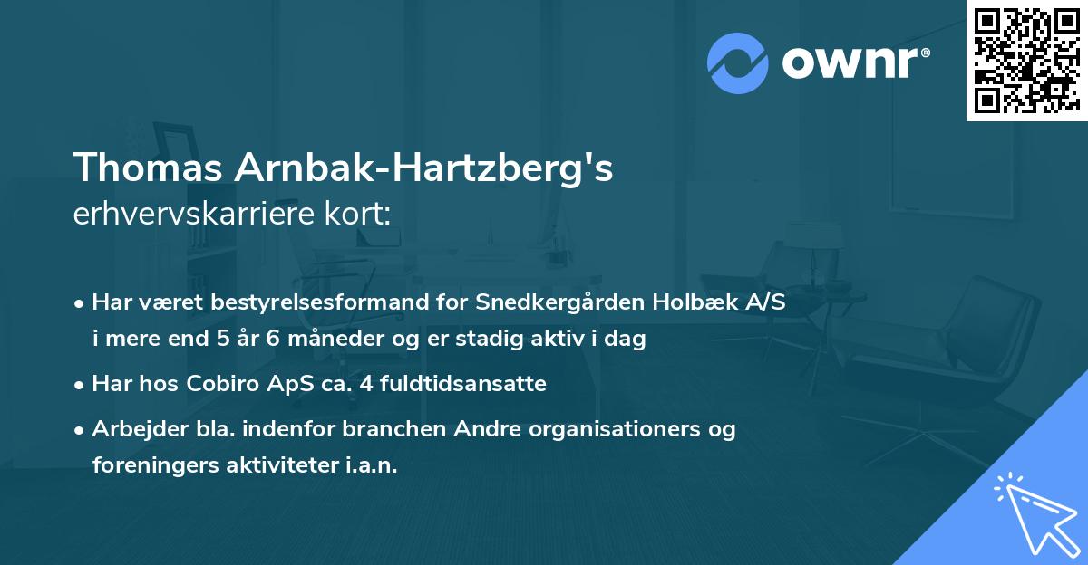 Thomas Arnbak-Hartzberg's erhvervskarriere kort