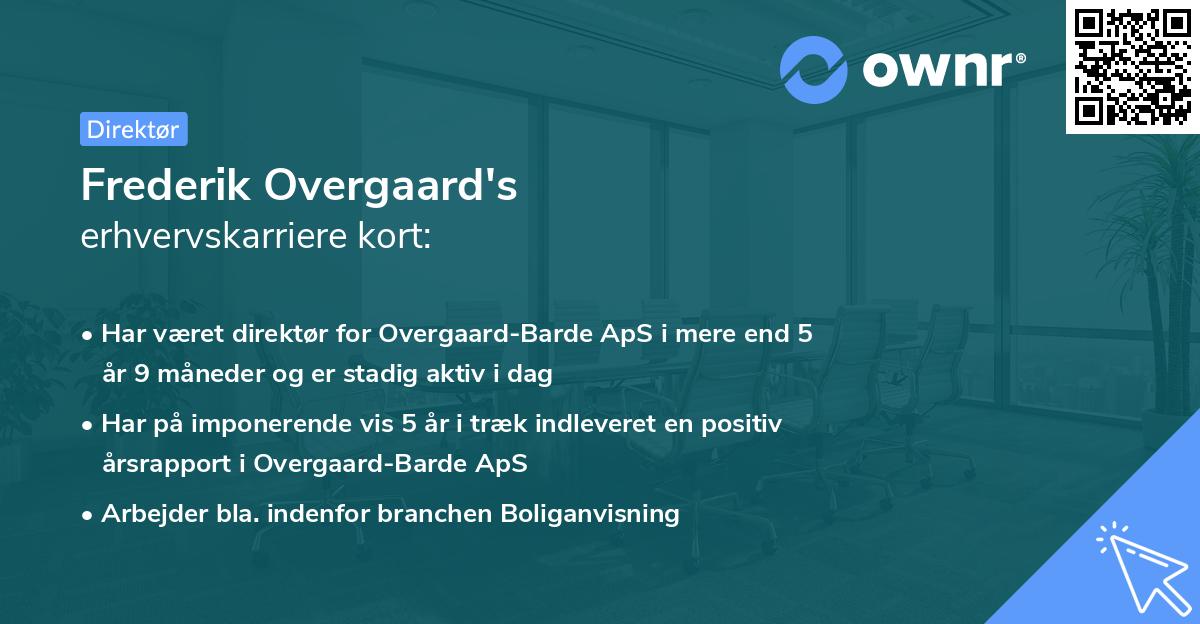 Frederik Overgaard's erhvervskarriere kort